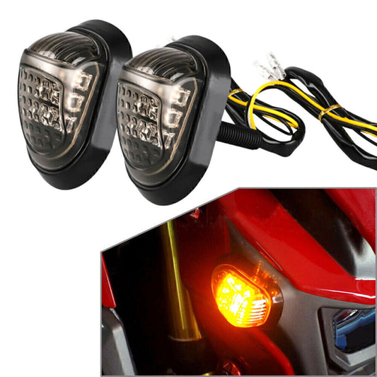 12V Motorcycle Flush Mount Turn Signals Amber 9 LED Indicators Lights Universal Q