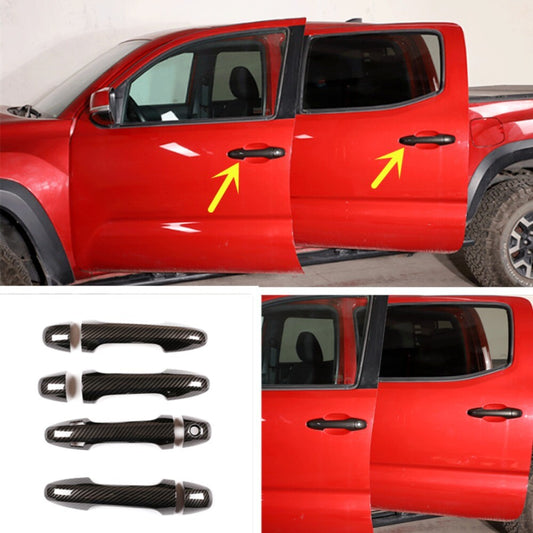 8Carbon Fiber Front Car Door Handles Cover Trim For Tacoma 2016-2023 New n