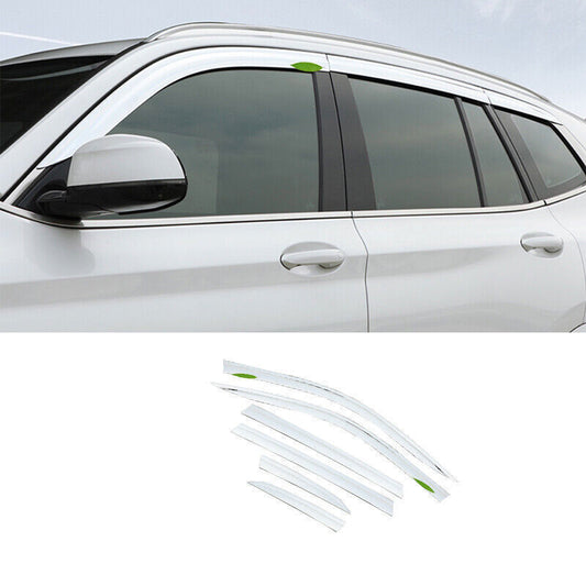 for BMW X3 G01 2018-2021 ABS Chrome Side Window Visor Sun Rain Shield Deflector