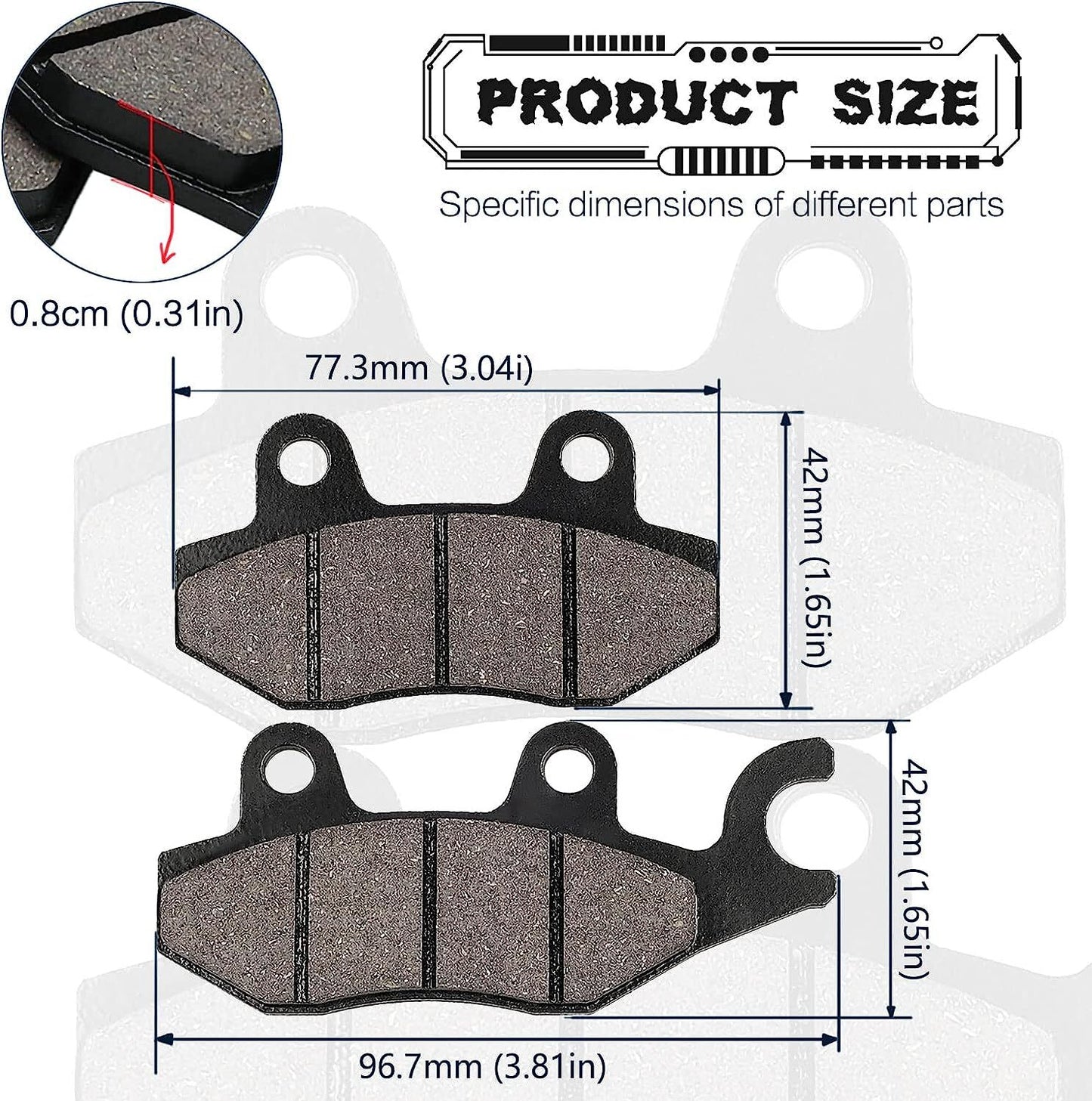 Front Brake Pads for Kawasaki Bayou 300 400 Brute for Force 650 750 Teryx 750 800