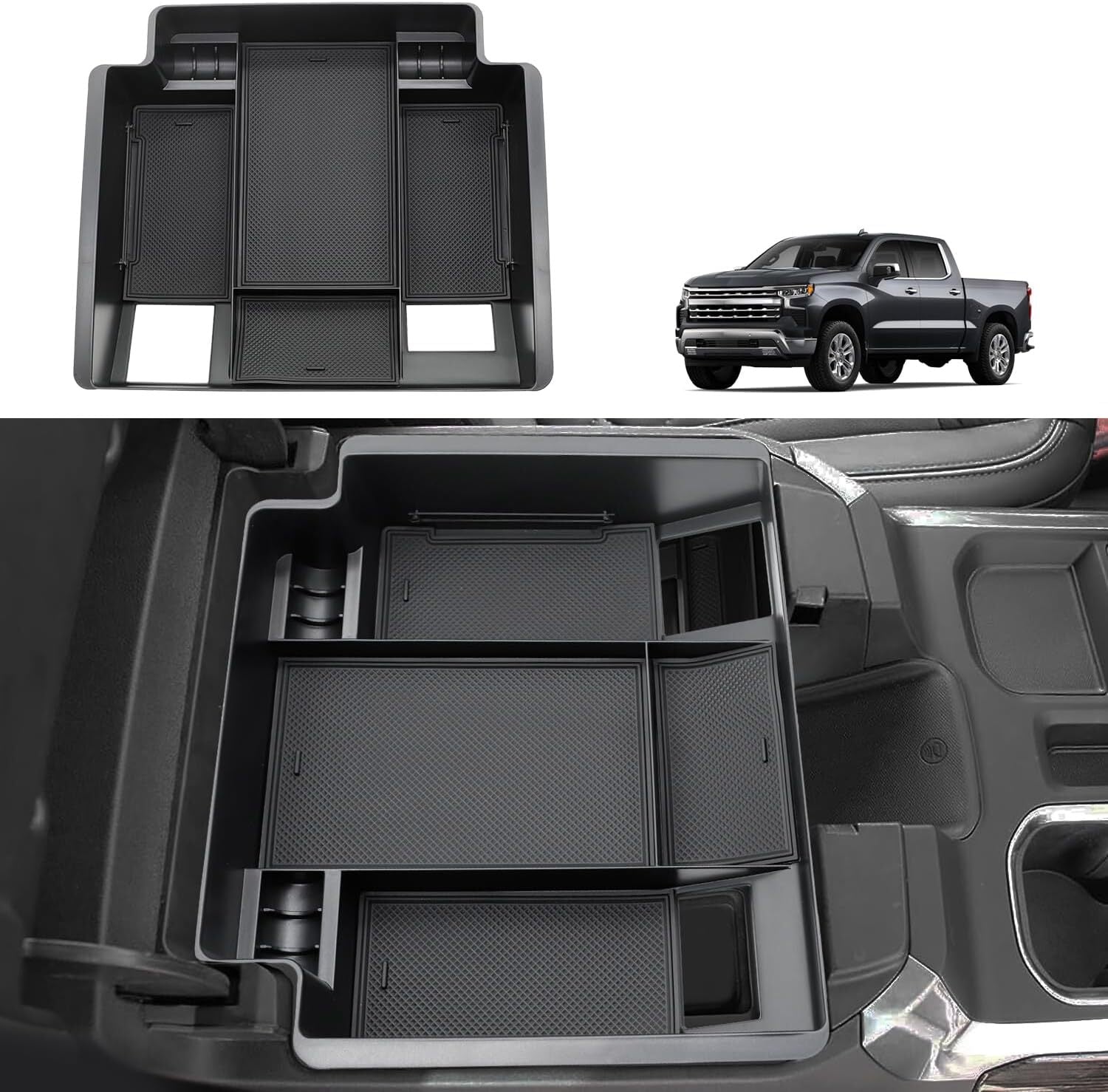 Suitable for 2022-2024 Silverado cockpit center console storage box/organizer accessory. n