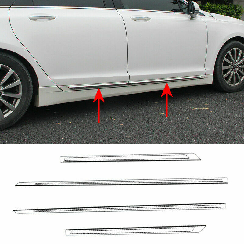 for Lincoln MKZ 2017-2020 Chrome Side Skirt Door Body Moulding Decor Trim Cover