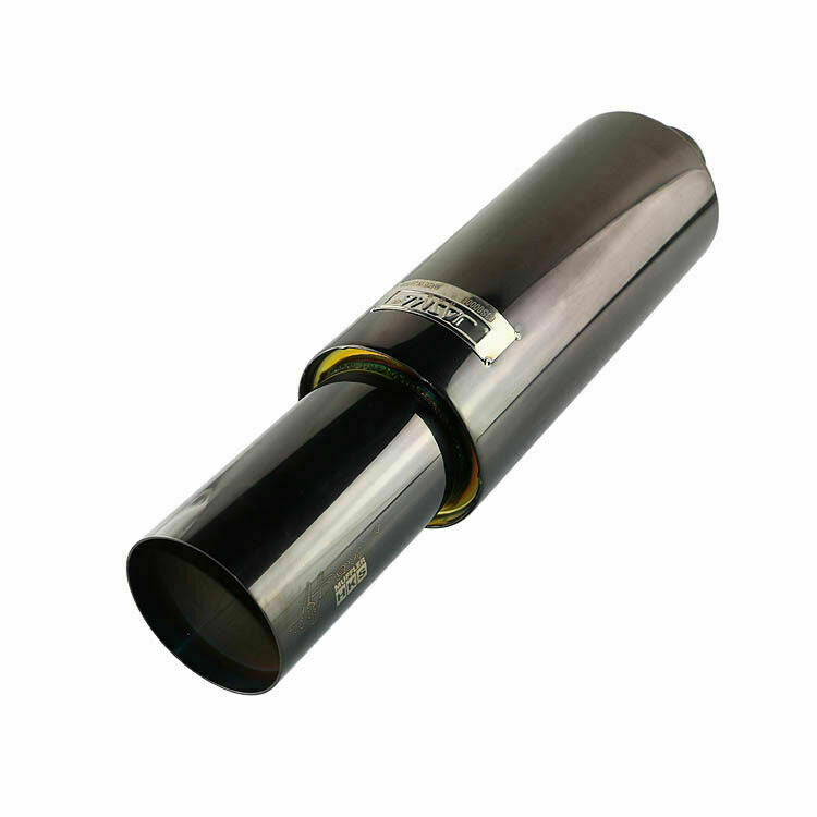 2.5 ID Burned Black Straight Flow Racing Exhaust Muffler Tip 4inch OD Singel