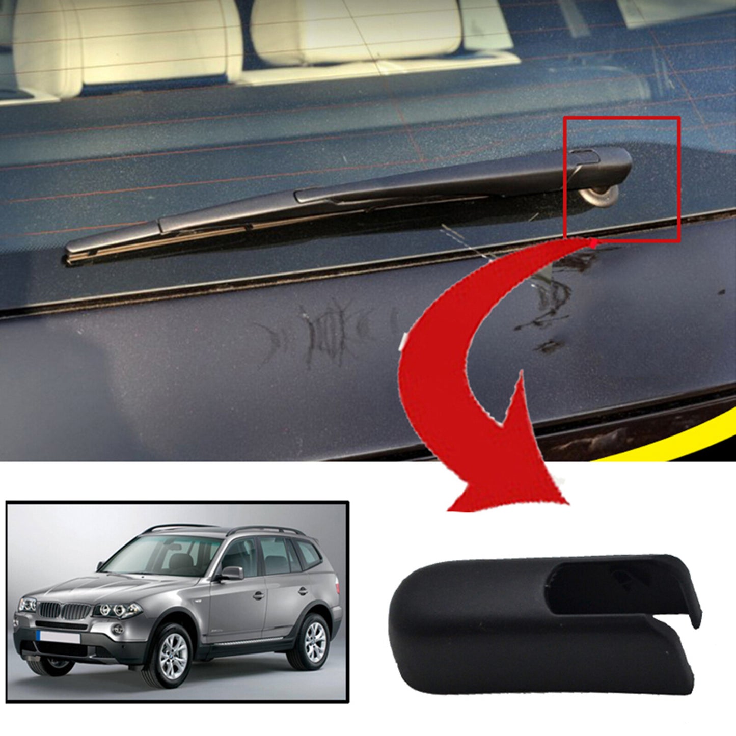 Car Rear Windscreen Wiper Cap Cover Cap for BMW X3 E83 2004 -2010 61623427800 Q