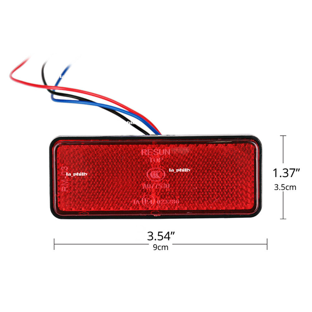 Motorcycle Truck 12V 24 SMD LED Reflector Tail Brake Stop Marker Light-Red Q