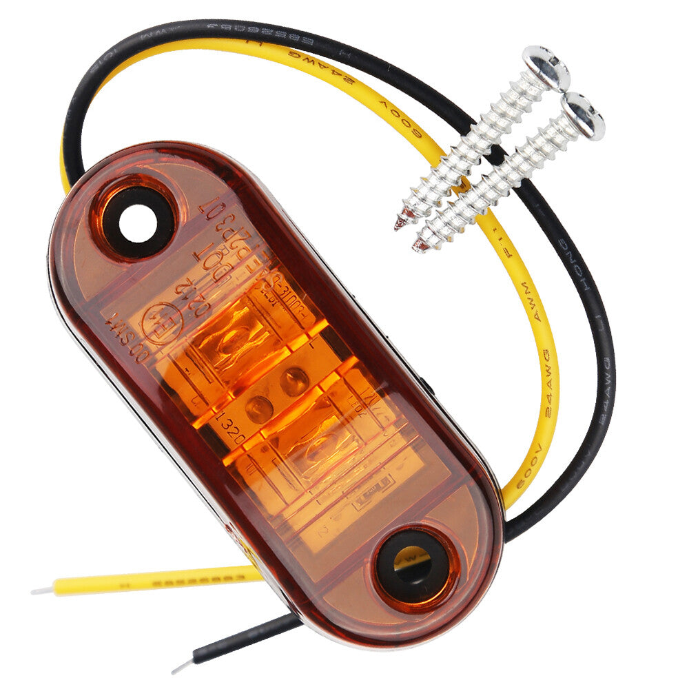LED Side Marker Light Indicator Yellow Truck Trailer Clearance Lamp With Screws Q