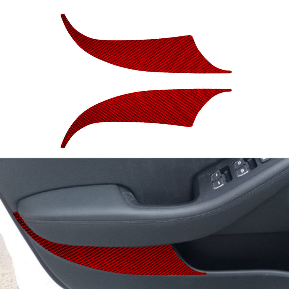Red Carbon Fiber Interior Gear Shift Frame Cover Trim for Audi Q7 2007-2015 v