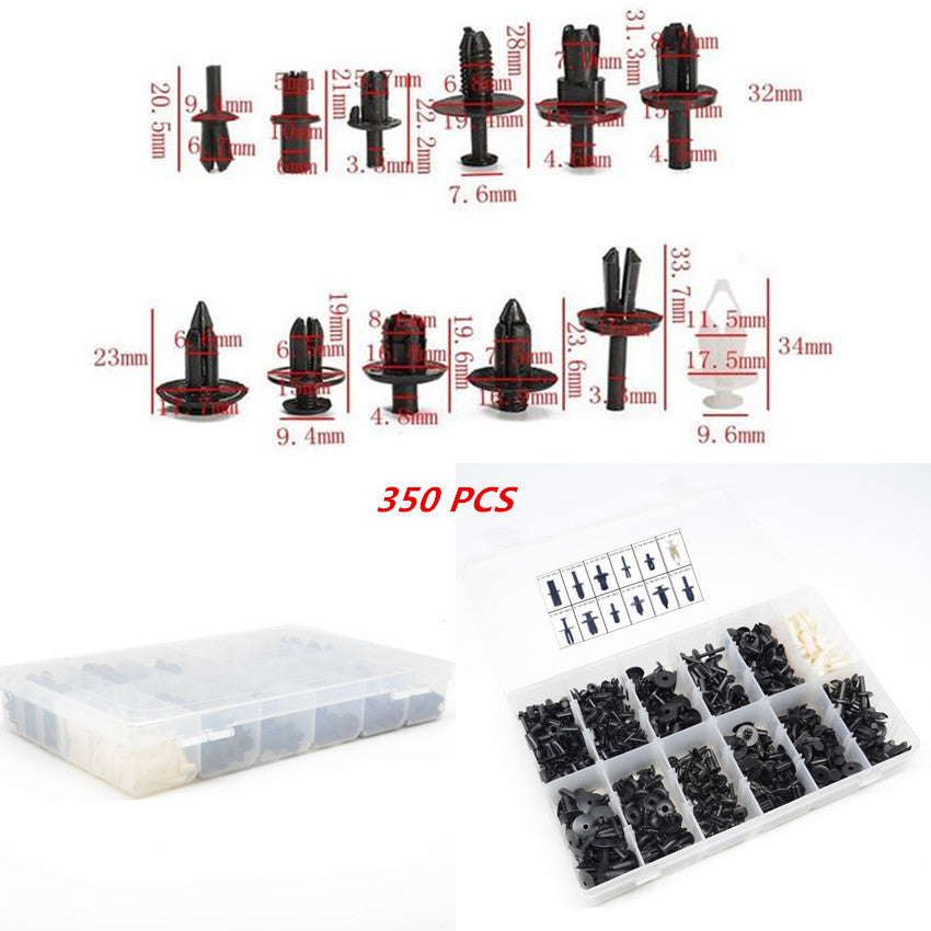 Plastic 350pcs Car Suv Push Pin Rivet Trim Clip Buckle Panel Interior Assortment