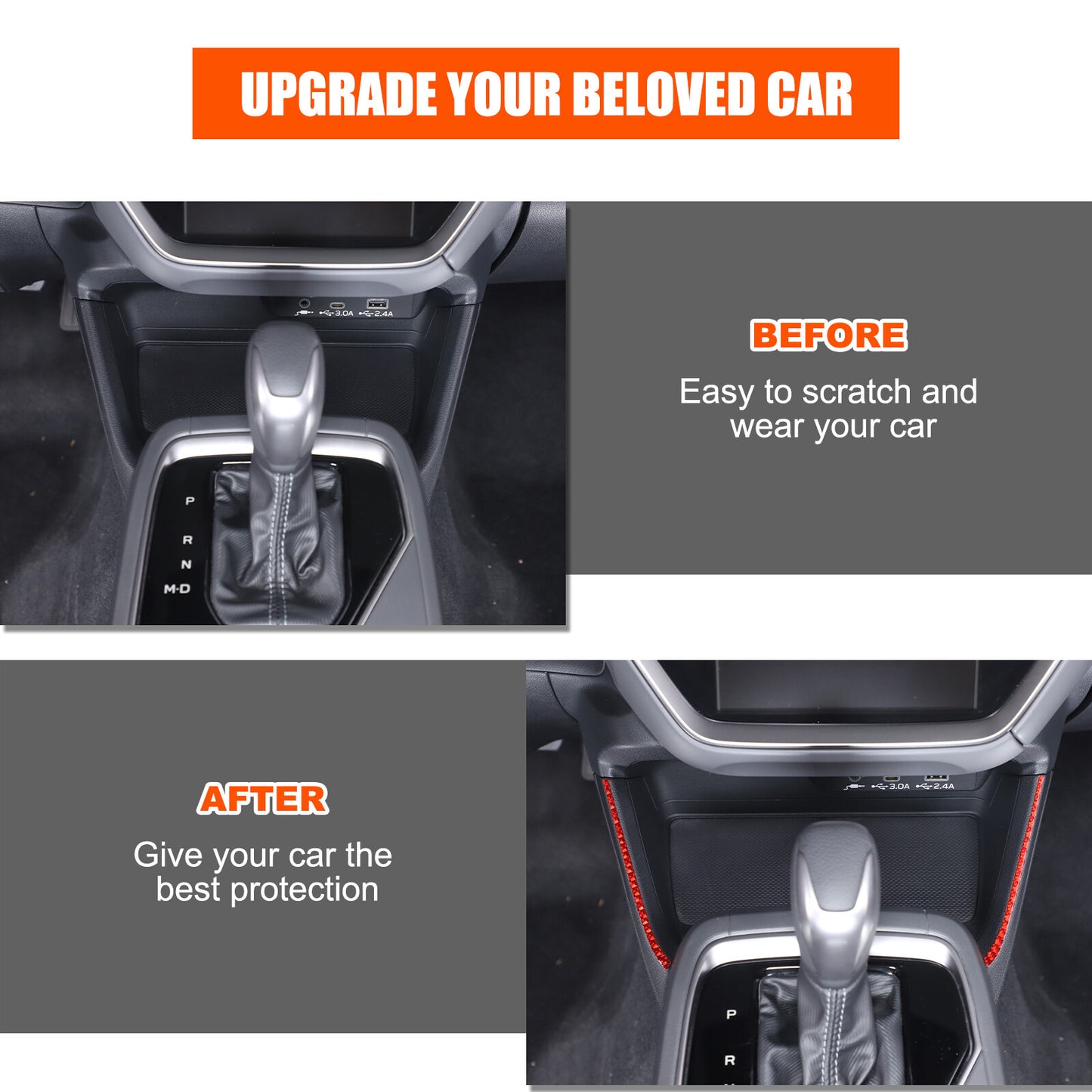 Carbon Center Console Storage Side Strip Decorative Stickers for Subaru Crosstrek 23+ n