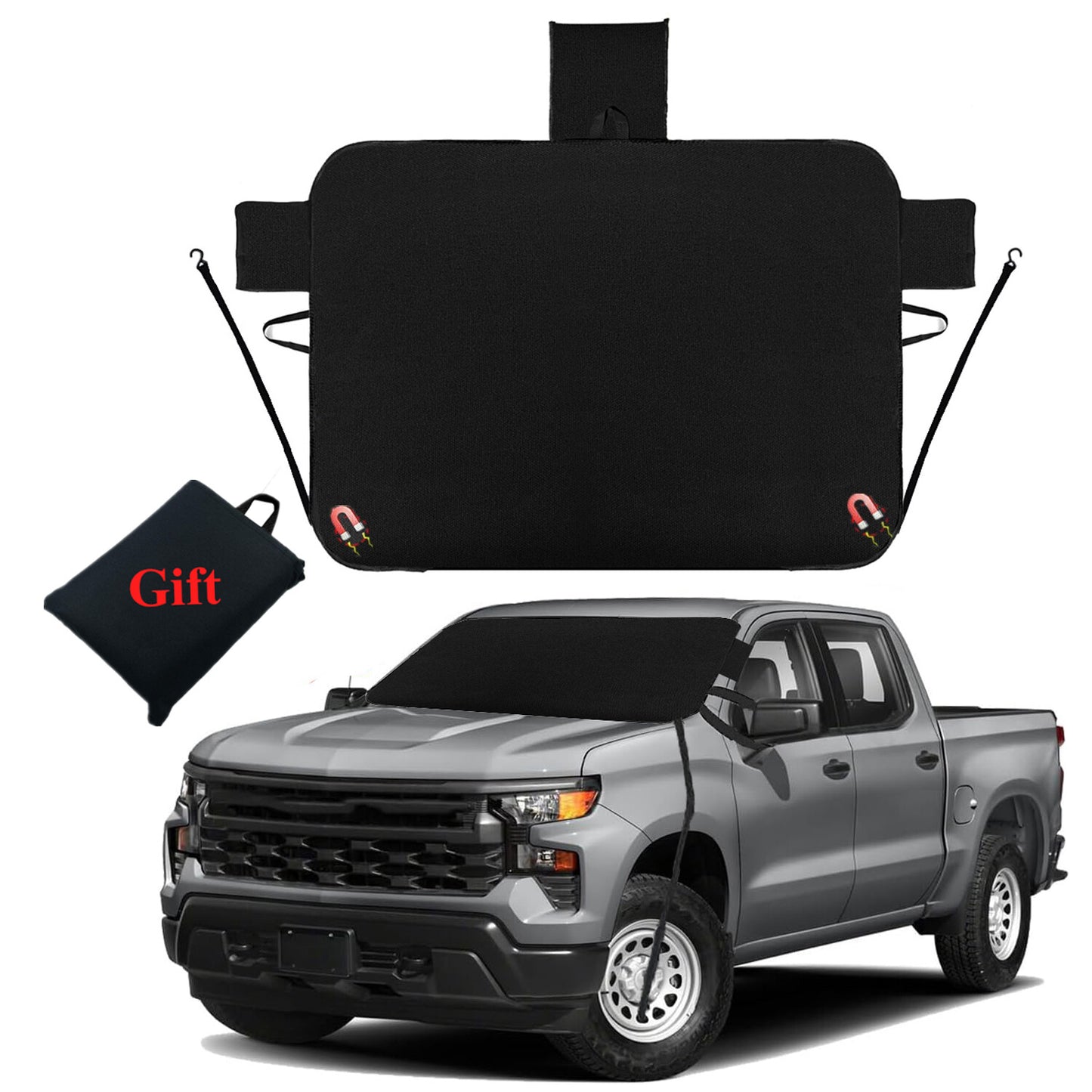 Magnetic windshield snow cover for SUVs - anti-frost and sunshade n