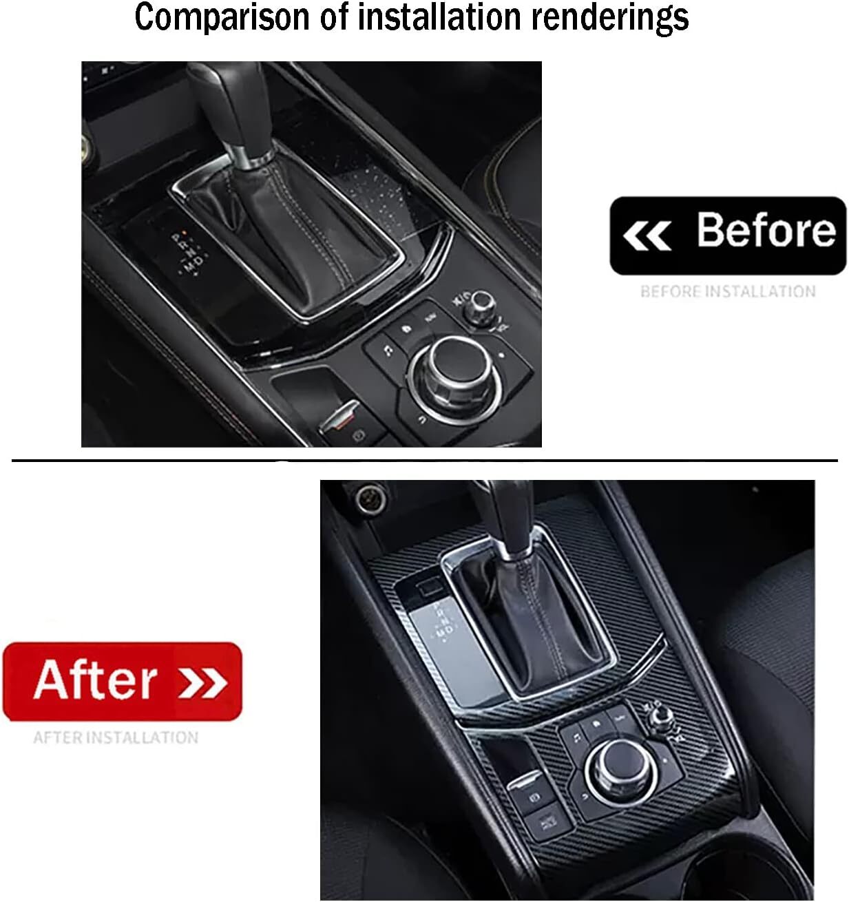 Carbon Fiber for 2017-2025 for Mazda CX-5 Gear Shift Box Panel Cover Trim Accessory