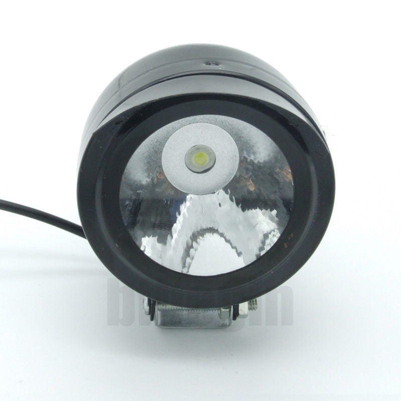 Black for mini LED headlight for motorcycles and bicycles, 12V 5W, 60mm, suitable for scooters and all-terrain vehicles.