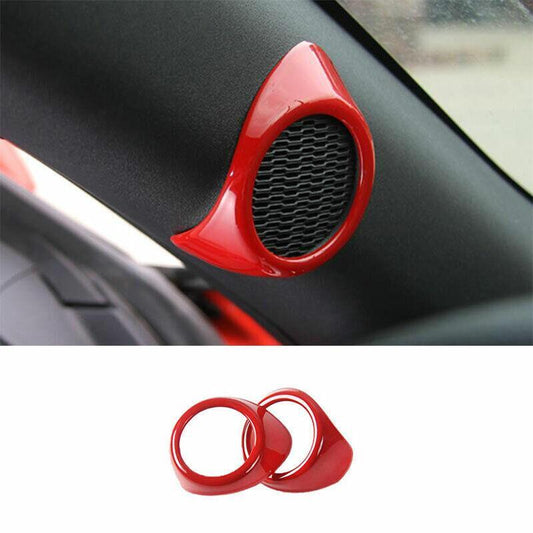 Fit for Ford for Mustang 2015-2022 ABS Paint Red A Pillar Horn Frame Cover Trim 2PCS