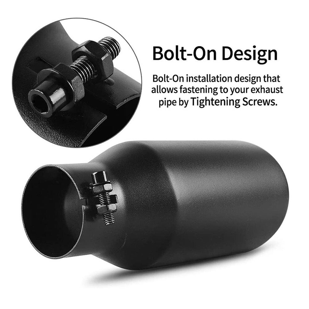Stainless steel tail throat Car exhaust pipe curling edge Silencer Silver/Black Q