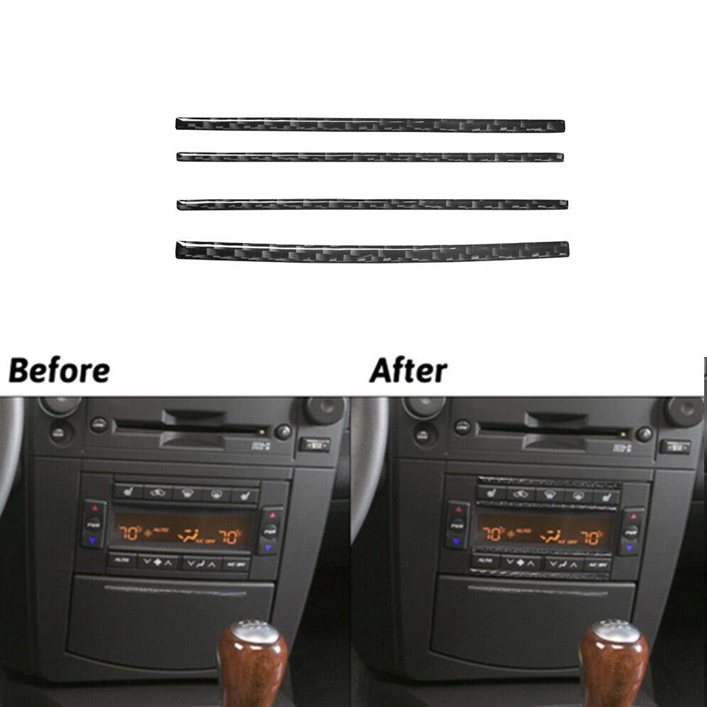 Carbon Fiber Climate Control Panel Cover Trim Strip for Cadillac CTS 2003-2007