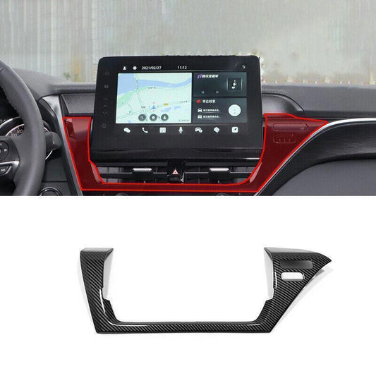 for Toyota for Camry 21-23 Carbon Fiber Dashboard GPS Navigation Cover Decor Trim 1P