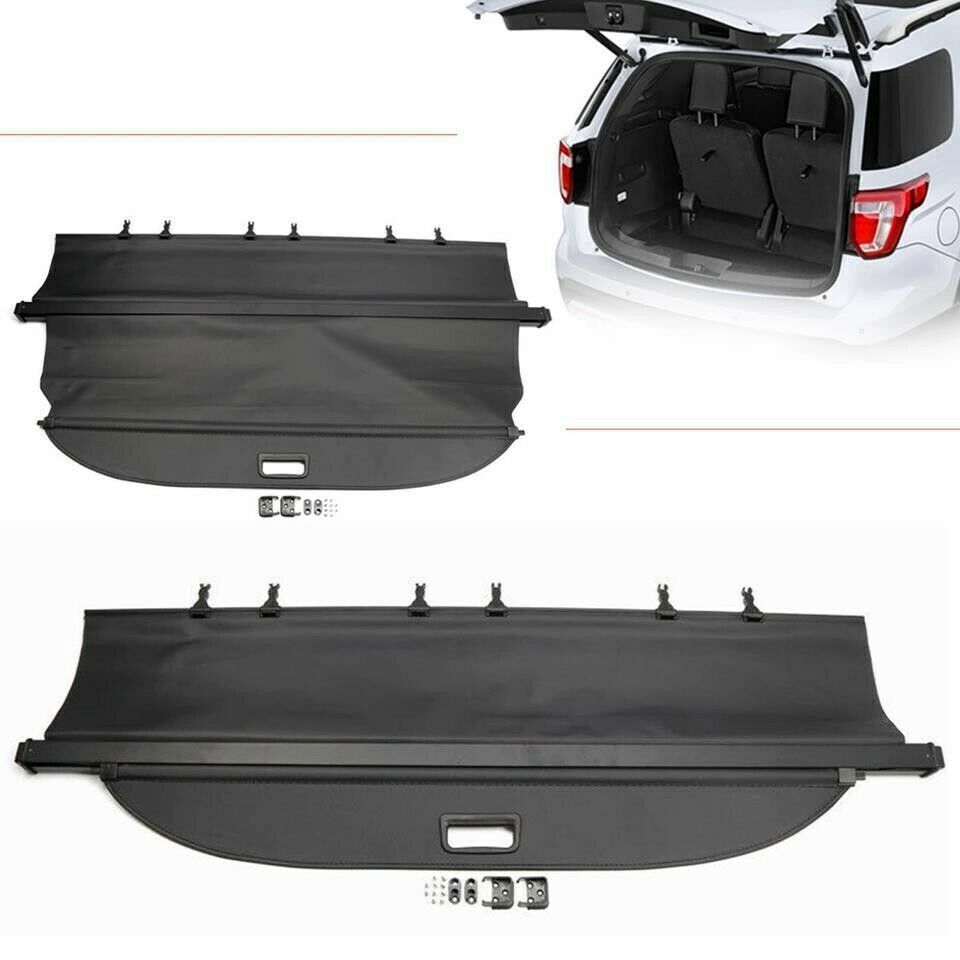Black Rear Trunk Cargo Cover Security Shield Shade  for ford  Explorer 2011-2019 Q