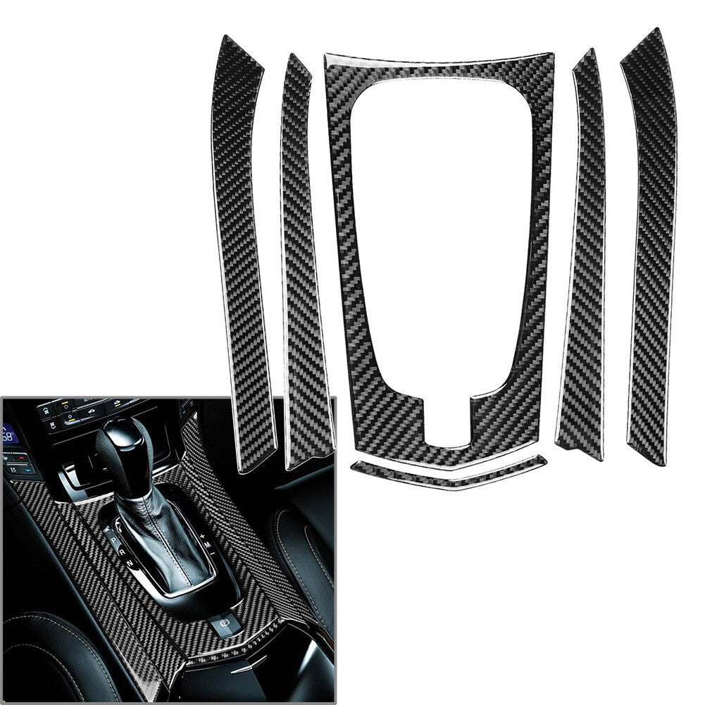 Carbon Fiber Gear Shift Frame Trim Strip Cover Black for Cadillac CTS 2008-2013