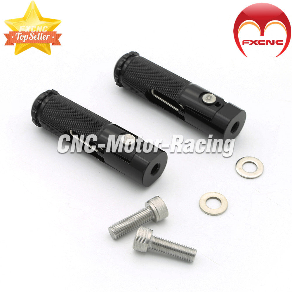 CNC black folding motorcycle footstool, footstool, foot spikes, gears