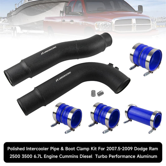 Black Intercooler Pipe Kit Boots For 2007.5-2009 for Dodge for Ram 6.7L Diesel