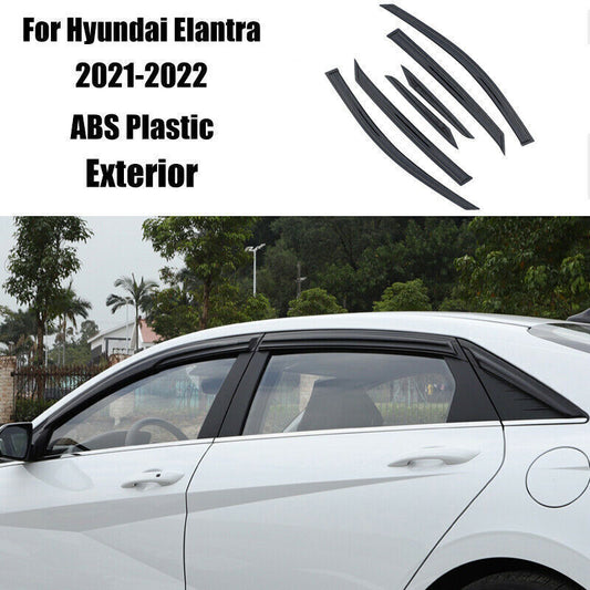 for Hyundai for Elantra 2021-2023 Black Window Visor Vent Sun Shade Rain Guard trim