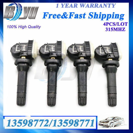 4x TPMS Tire Pressure Monitoring Sensors 13598772 for GM for Chevy for GMC for Buick