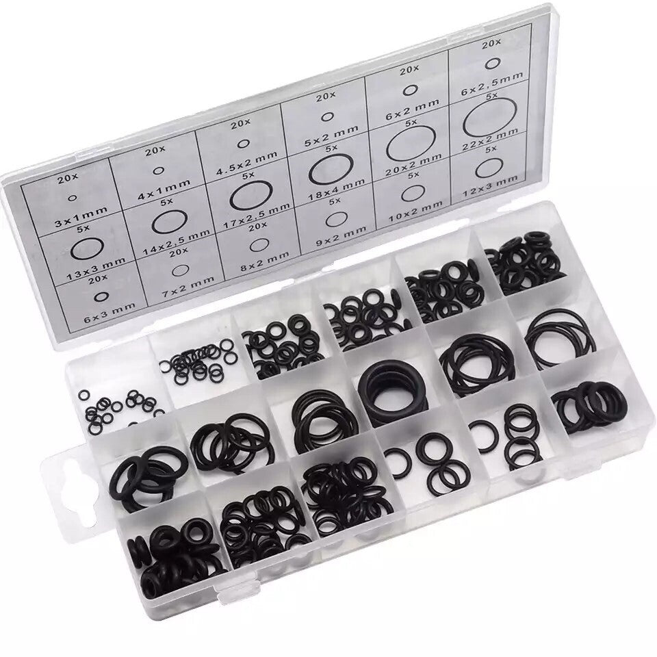 225 Pcs Universal Rubber O-ring Metric Assortment Set Gasket Seal Mm Kit Q