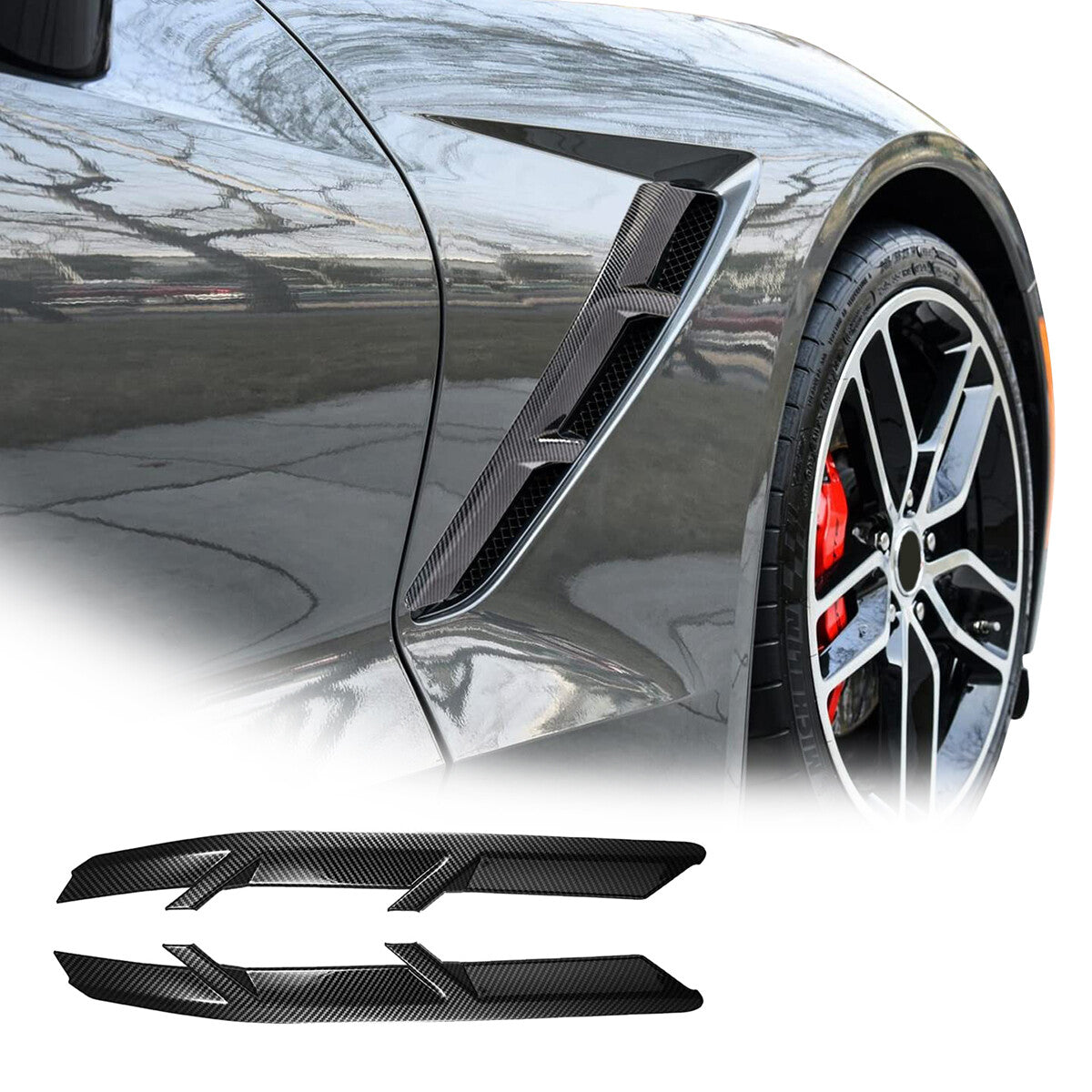 * Matte Black Side Fender Grille Molded Panel Cover Trim for Hummer H2 2003-09