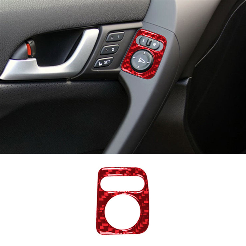 Red Carbon Fiber Interior Memory for Seat Button Cover Trim for Acura TSX 2009-2014