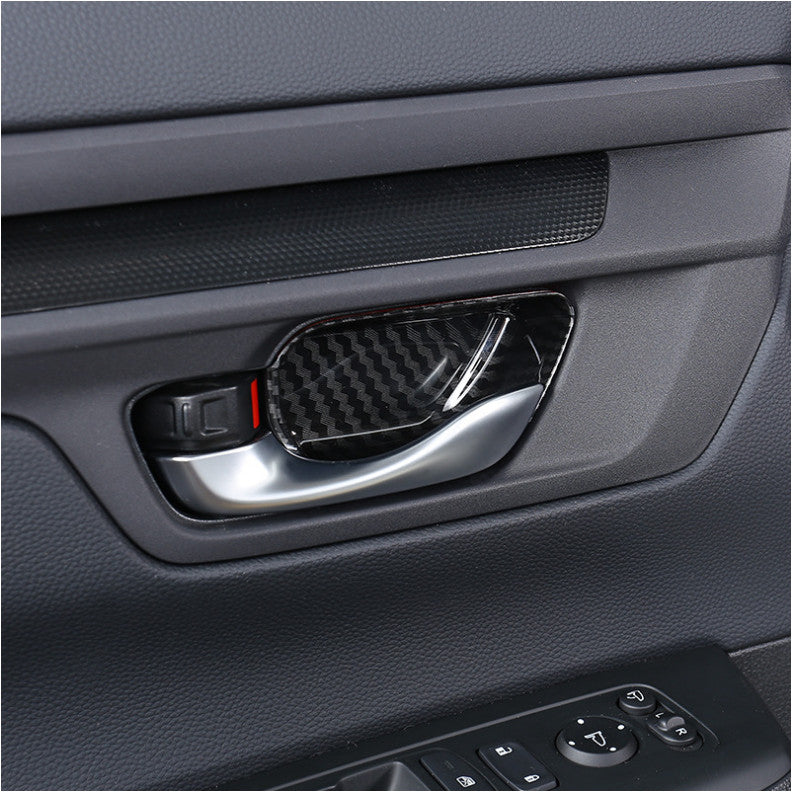 For 2023 2024 for Honda CRV CR-V Carbon Fiber Inner Car Door Handle Bowl Cover Trim v
