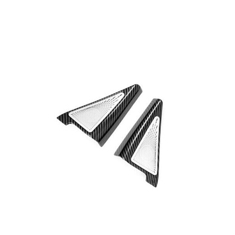 2PCS Carbon Fiber Rear Door Speaker Triangle Cover Trim for Honda for Civic 2022-24