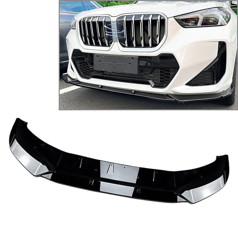 for BMW X1 U11 M Sport 2023-2024 Front Bumper Lip Spoiler Body Kit Glossy Black Q