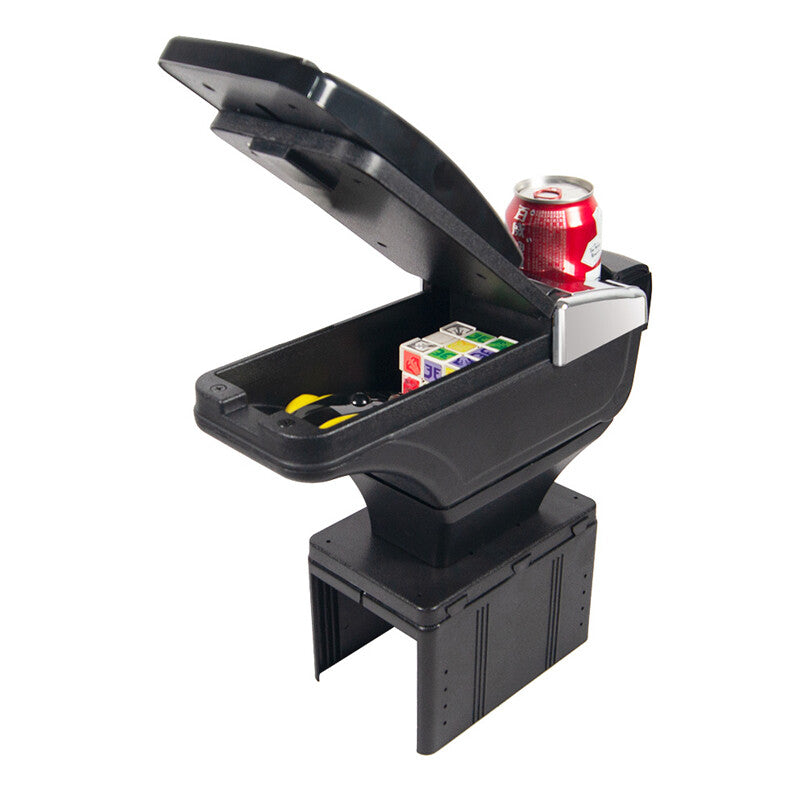 Car armrest storage box, center console with cup holder, adjustable base, universal. n