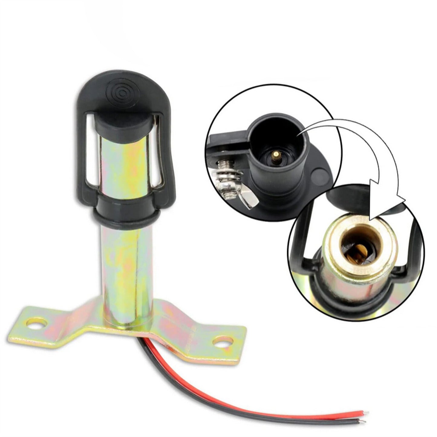 Beacon Mount Metal Flashing Amber Warning Light Bracket Stem Pole Tractor 12-24V