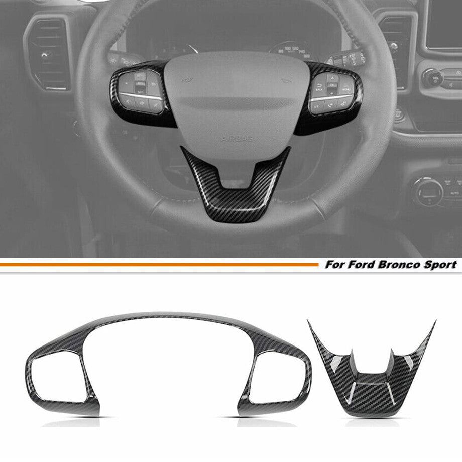 for ford  Bronco Sport 2021-2024 Accessories Carbon Car Steering Wheel Cover Trim