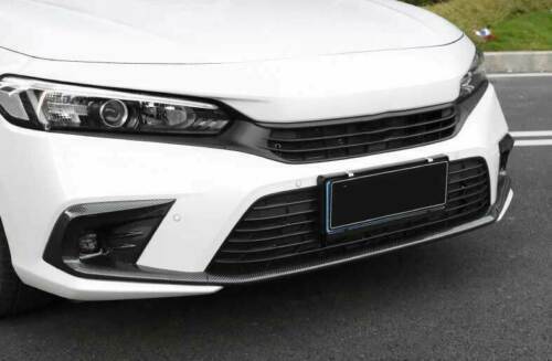 3X Carbon Fiber Front Bumper Strip+Fog Light Trim for Honda for Civic 11th 2022-2023