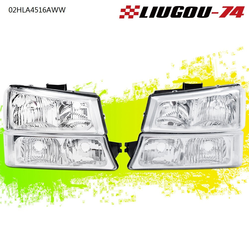 Suitable for 03-06 Silverado chrome transparent corner headlights and taillights, brand new- v