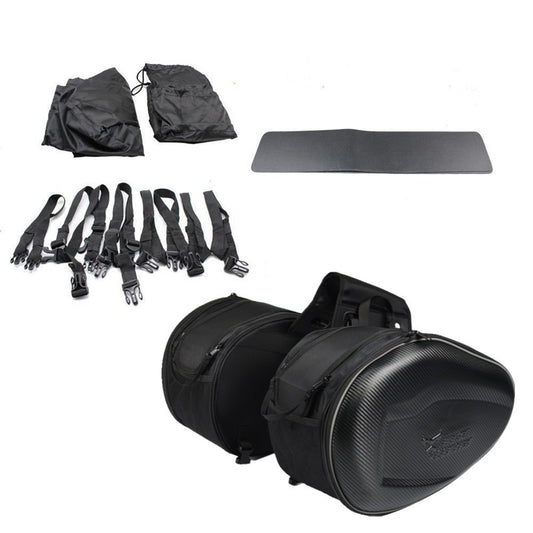 2 Pc Motorcycles ATV Saddle Riding Bag Helmet Storage Trunk Box Waterproof Cover