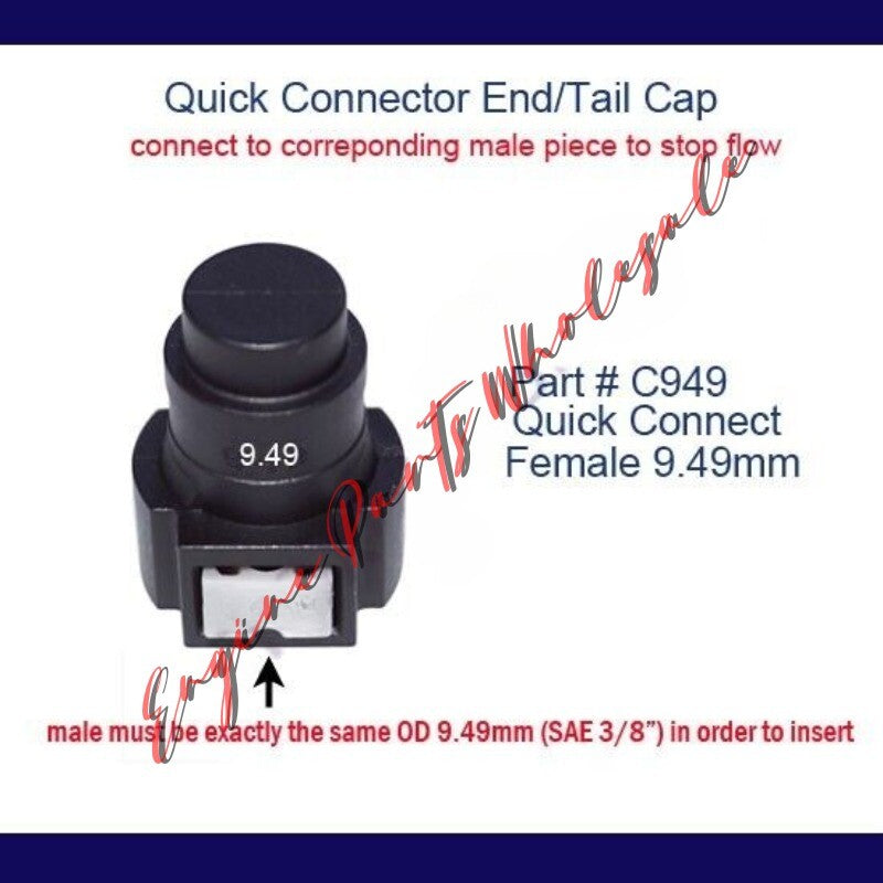 Female End Cap 3/8 SAE 9.49mm Stopper Shut-Off Plug Fuel Line Quick Connector Q