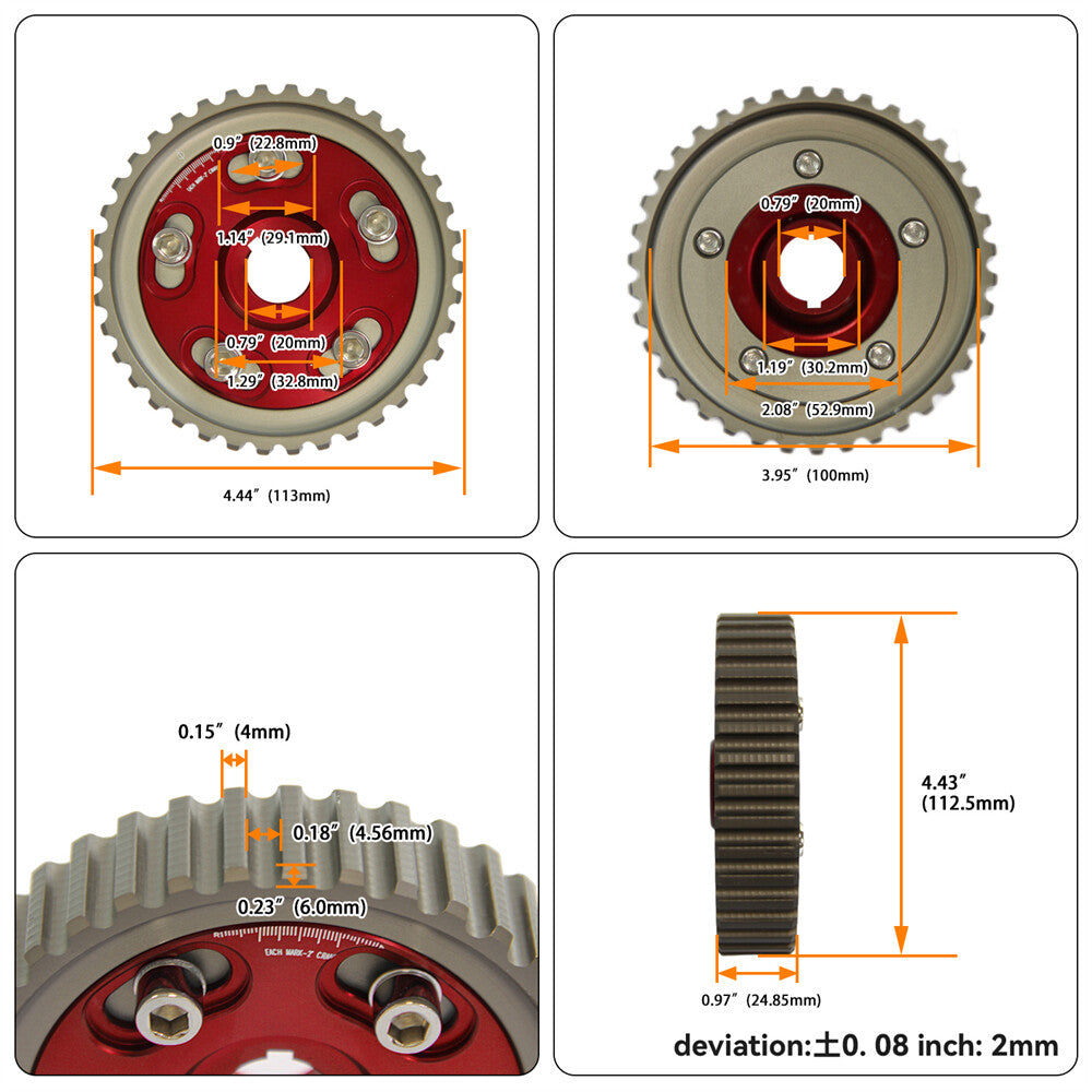 Adjustable Cam Gear Pulley Timing Gear for Honda SOHC D15 D16 D-Series Engine RD