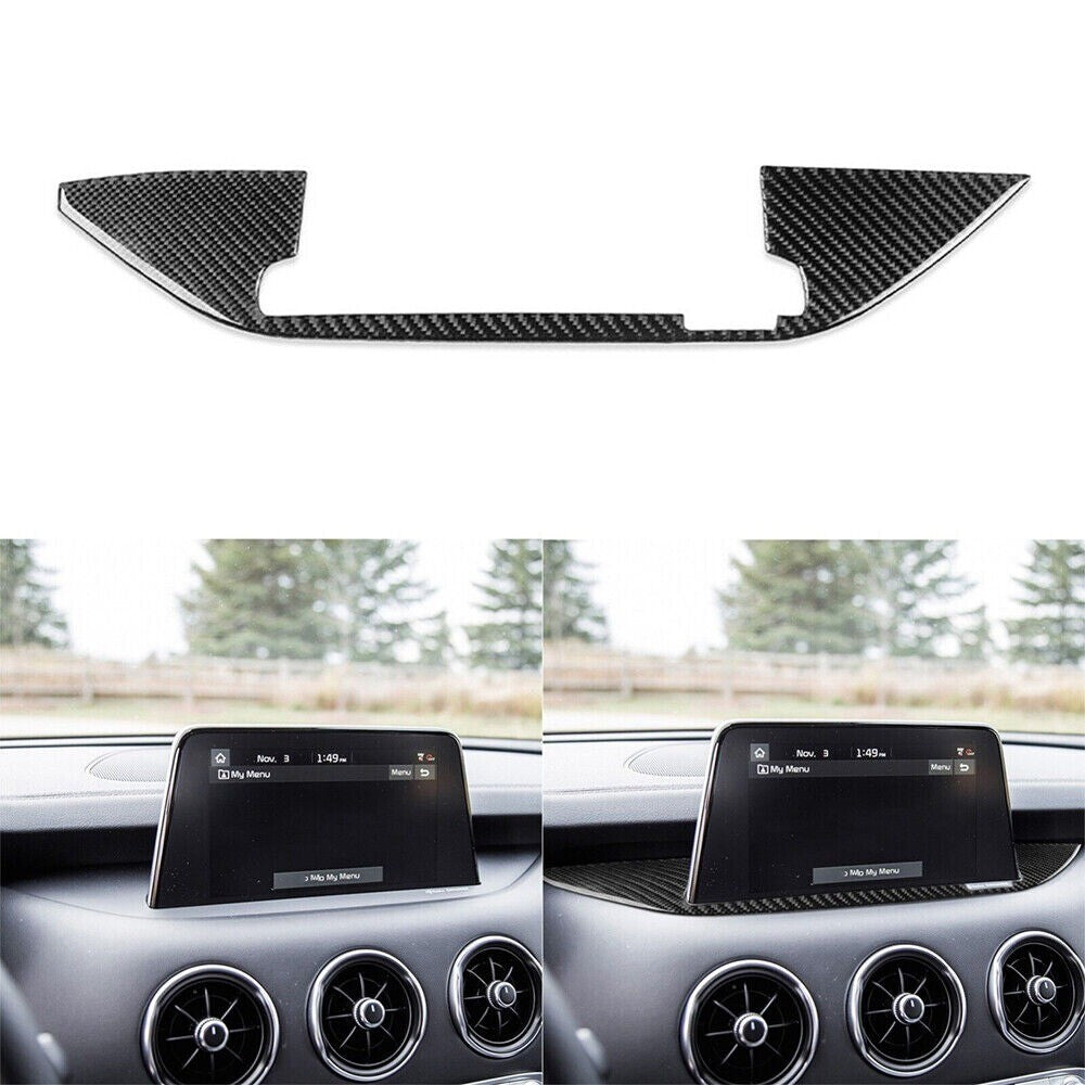 1pc Carbon Fiber Console Navigation Base Panel Cover Trim for Kia Stinger 18-23 n