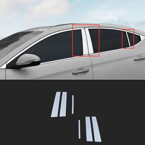 Chrome Pillar Panels for Hyundai for Elantra 2017-2020 Set Door Trim Mirror Cover PC