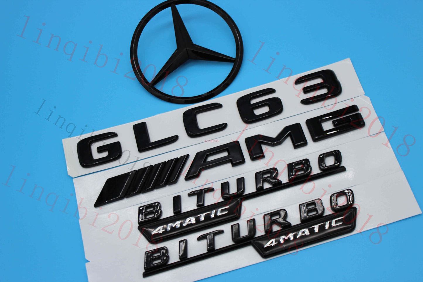 1Set GLC63 AMG Trunk Logo Sticker Decal Emblem Badge for Mercedes-Benz GLC63