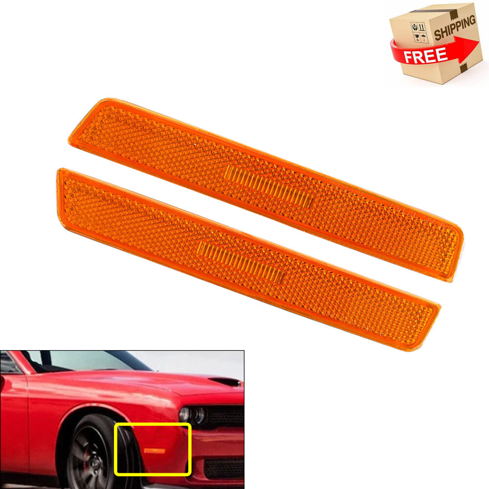 1Pair Front Bumper Side Marker Lamps Left Right for 2015-2019 for Dodge for Challenger