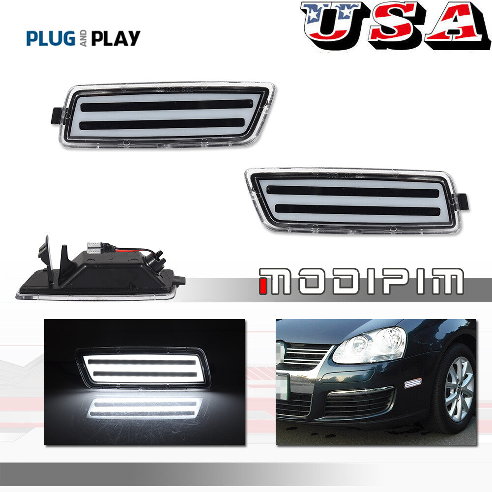 White LED Clear Lens Front Side Marker Signal Light for for VW MK5 for Golf /GTI for Jetta - v