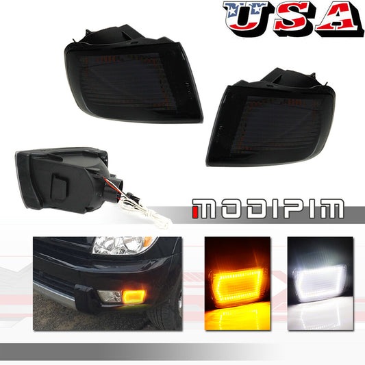 2 Pack DRL Turn Signal LED Light Replacement for 2003-2005 for 4Runner Smoked - v