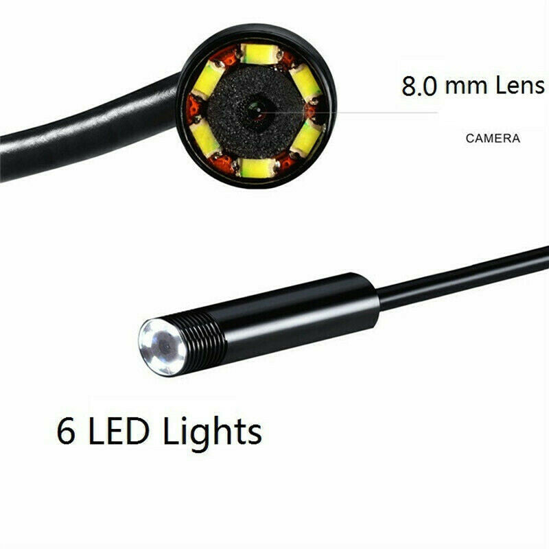 AUTO 2in1 Endoscope Android USB Inspection Camera 8MM Borescope Night Camera