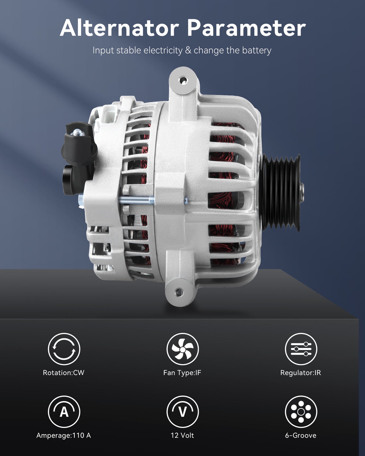 Fit for 2006-2008 for Lincoln Mark LT V8 5.4L Silver 12V Alternator 4L3Z-10346-BB