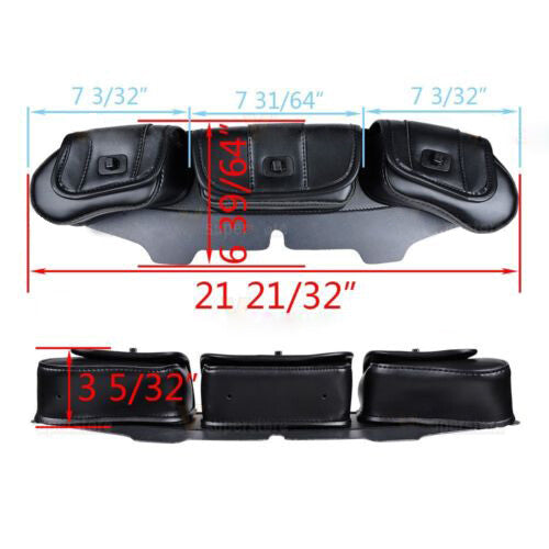3-Pack Windshield Batwing Rectifier Bag for Harley Davidson Touring 96-2013