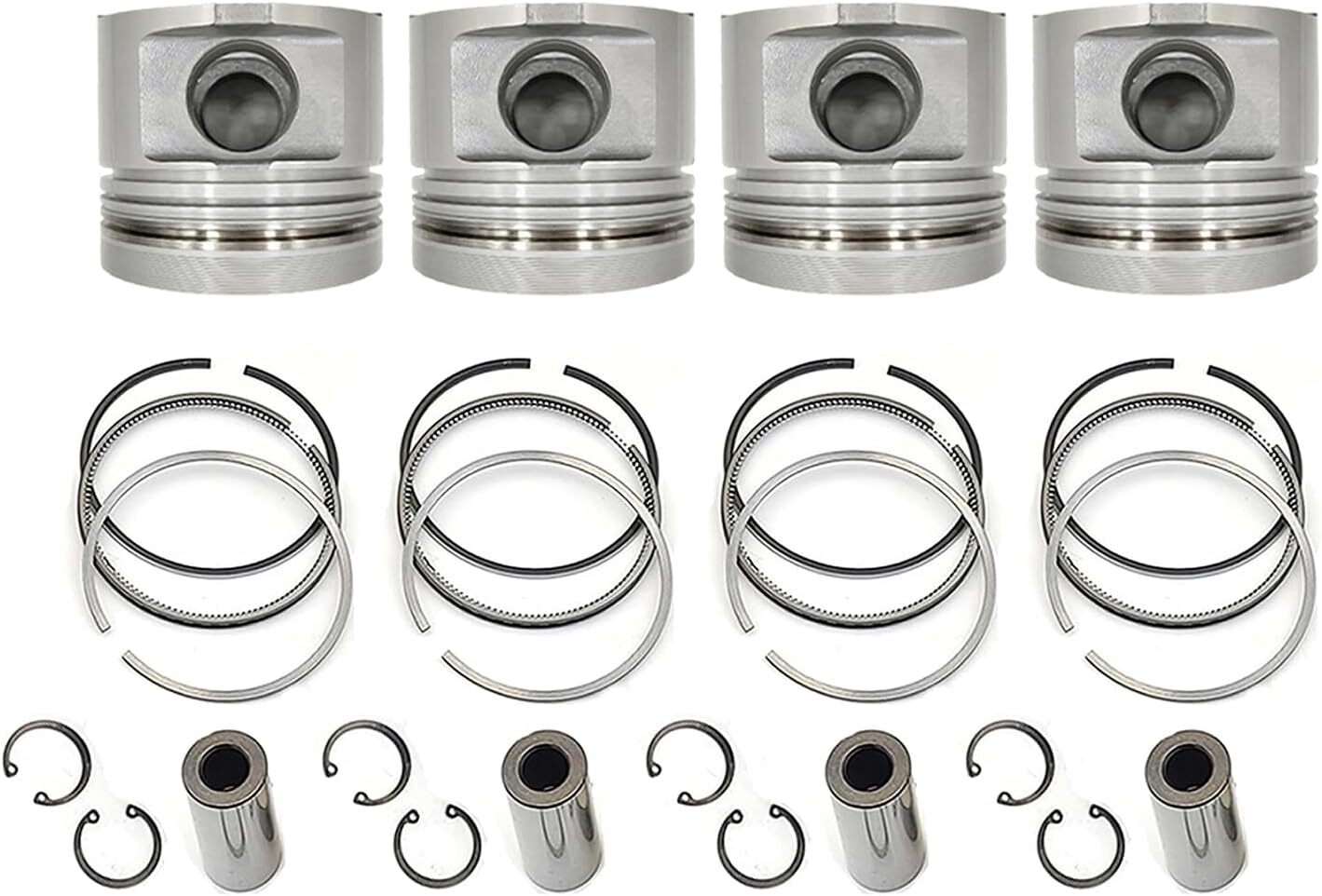 04255214 04252677 for Volvo D5D Engine 4pcs piston kit L45F L50F BL60B